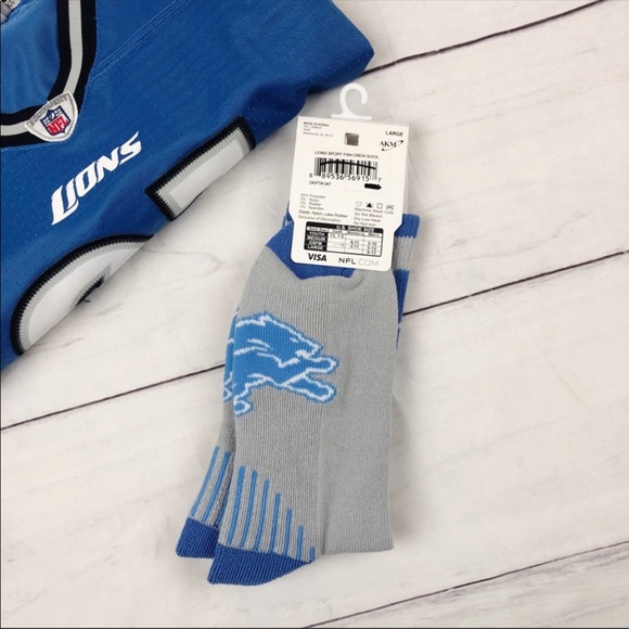 Detroit Lions Sport Crew Fan Socks NFL Men’s Large - Picture 7 of 7